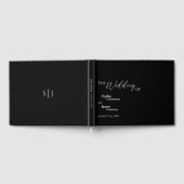 Modernes Classic Black Wedding Gästebuch (Voll)