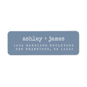 Modernes Classic Blue Wedding Return Label (Vorne)