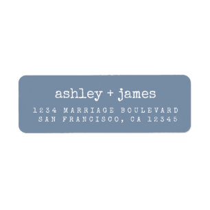 Modernes Classic Blue Wedding Return Label