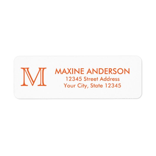 Modernes Classic Elegant Orange Monogram (Vorne)
