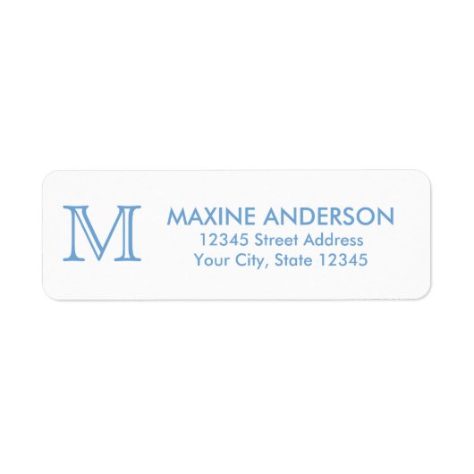 Modernes Classic Elegante Chic Dusty Blue Monogram (Vorne)