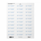 Modernes Classic Elegante Chic Dusty Blue Monogram (Vorne)