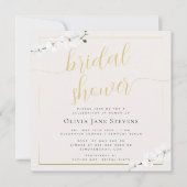 Modernes Classic Gold Frame Orchids Brautparty Einladung (Vorderseite)