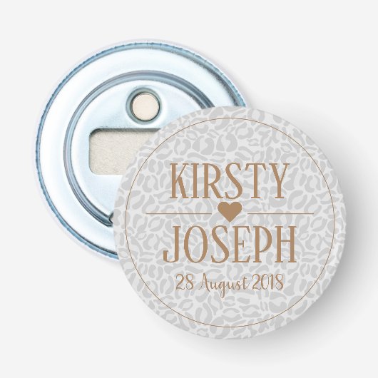 Modernes Classic Gold Wedding elegantes Muster Flaschenöffner (Vorderseite)