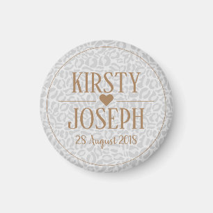 Modernes Classic Gold Wedding elegantes Muster Magnet