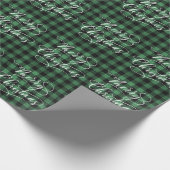Modernes Classic Green Kariert Frohe Weihnachtsfei Geschenkpapier (Ecke)