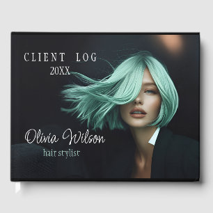 Modernes Client Log Book for Hair Salons schwarz Gästebuch