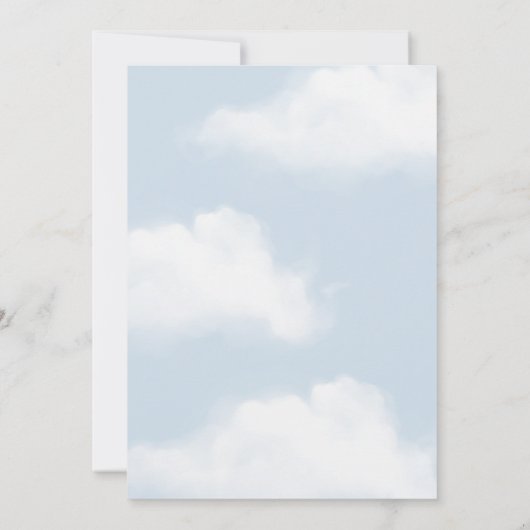 Modernes Cloud Nine Blue Brautparty Einladung (Rückseite)