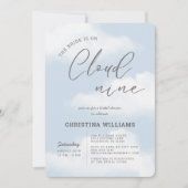 Modernes Cloud Nine Blue Brautparty Einladung (Vorderseite)