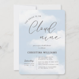 Modernes Cloud Nine Blue Brautparty Einladung
