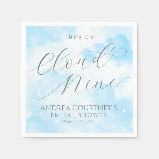 Modernes Cloud Nine Dreamy Pastel Blue Brautparty Serviette (Vorderseite)