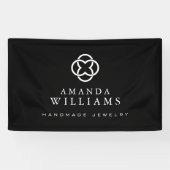 Modernes Clover Logo Luxus Boutique Schwarz Banner (Horizontal)