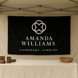 Modernes Clover Logo Luxus Boutique Schwarz Banner