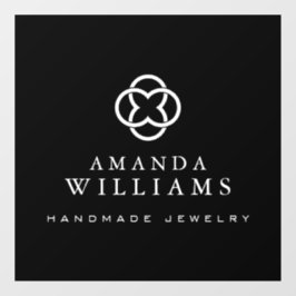 Modernes Clover Logo Luxus Boutique Schwarz Fensteraufkleber