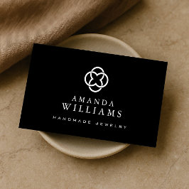 Modernes Clover Logo Luxus Boutique Schwarz Visitenkarte