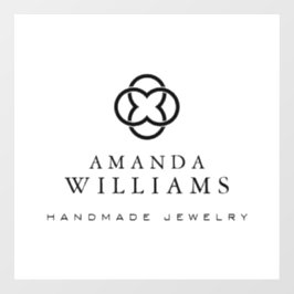 Modernes Clover Logo Luxus Boutique Weiß Fensteraufkleber