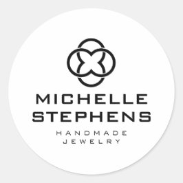 Modernes Clover Logo Luxus Boutique Weiß Runder Aufkleber