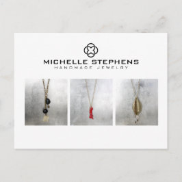 Modernes Clover Logo Luxus Boutique Weißes Foto Postkarte