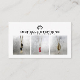 Modernes Clover Logo Luxus Boutique Weißes Foto Visitenkarte