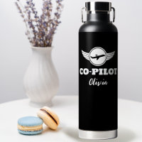 Modernes CO-PILOT-Typografie-Flugzeug, Schwarz/Wei