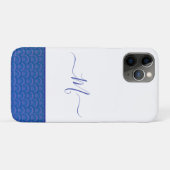 Modernes Coastal Blue White Seashell Monogram Case-Mate iPhone Hülle (Rückseite (Horizontal))
