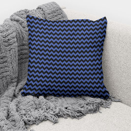 Modernes Cobalt Blue Zickzack Stripes Muster Kissen