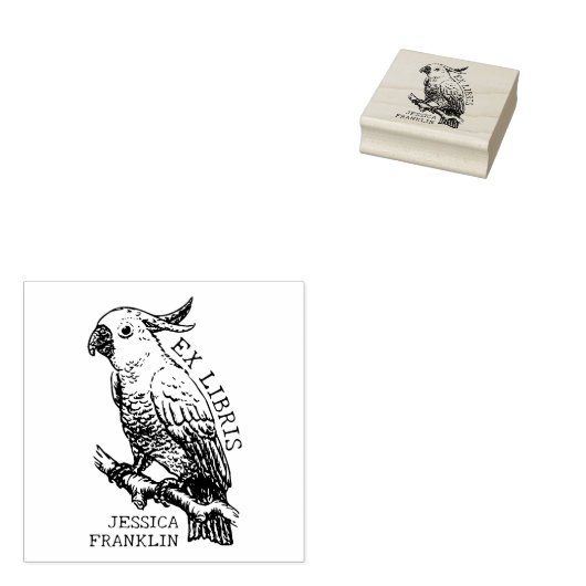 Modernes Cockatoo, Bibliothek und Buch der Librien Gummistempel (Stempel)
