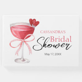 Modernes Cocktail Drink Pink Bow Brautparty Gästebuch