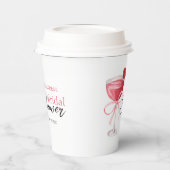 Modernes Cocktail Drink Pink Bow Brautparty Pappbecher (Links)