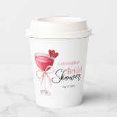 Modernes Cocktail Drink Pink Bow Brautparty Pappbecher (Rückseite)