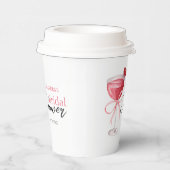 Modernes Cocktail Drink Pink Bow Brautparty Pappbecher (Rechts)