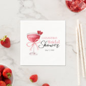 Modernes Cocktail Drink Pink Bow Brautparty Serviette (Beispiel)