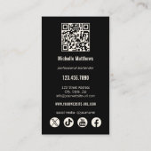 Modernes Cocktail Foto Beruflicher Barkeeper Visitenkarte (Rückseite)