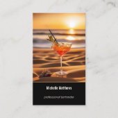 Modernes Cocktail Foto Beruflicher Barkeeper Visitenkarte (Vorderseite)