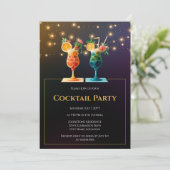 Modernes Cocktail-Party Einladung (Stehend Vorderseite)