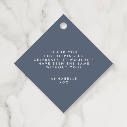 Modernes Cocktail-Script-Brautparty Geschenkanhänger (Rückseite)