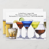 Modernes Cocktails Cocktail Party Einladung (Vorne/Hinten)