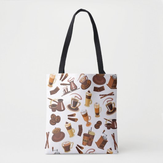 Modernes Coffee Lover Muster Tasche (Vorderseite)