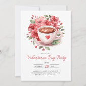 Modernes Coffee Valentines Galentines Party Einladung (Vorderseite)