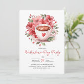 Modernes Coffee Valentines Galentines Party Einladung (Stehend Vorderseite)