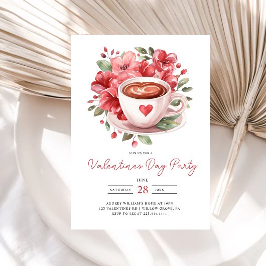Modernes Coffee Valentines Galentines Party Einladung