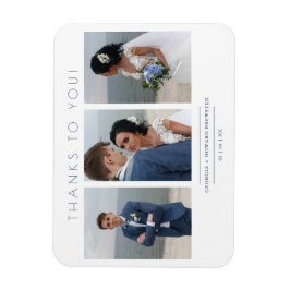 Modernes Collage 3 Fotos Hochzeitsskript Minimalis Magnet