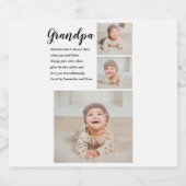 Modernes Collage Bestes Opa je Schönheitsgeschenk Bierflaschenetikett (Einzelnes Label)