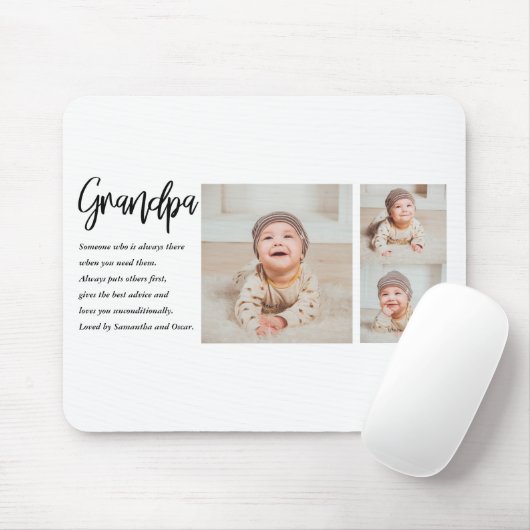Modernes Collage Bestes Opa je Schönheitsgeschenk Mousepad (Mit Mouse)