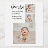 Modernes Collage Bestes Opa je Schönheitsgeschenk Weinetikett (Einzelnes Label)