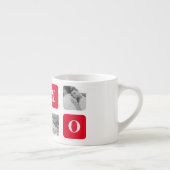 Modernes Collage Couple Foto & Red XOXO Espressotasse (Rechts)