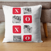Modernes Collage Couple Foto & Red XOXO Kissen