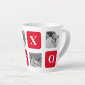 Modernes Collage Couple Foto & Red XOXO Milchtasse (Rechte Ecke)