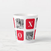 Modernes Collage Couple Foto & Red XOXO Milchtasse (Vorderseite)