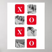 Modernes Collage Couple Foto & Red XOXO Poster (Vorne)